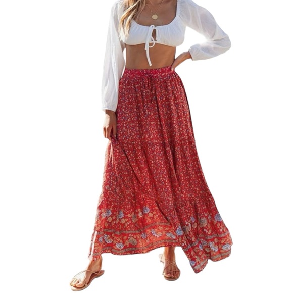 Amazon Dresses & Skirts - Zesica | Floral Boho Maxi Skirt